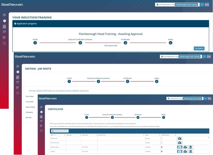 Centralised, digital inductions within SeaPlanner Marine Management System are customizable to site-specific processes.