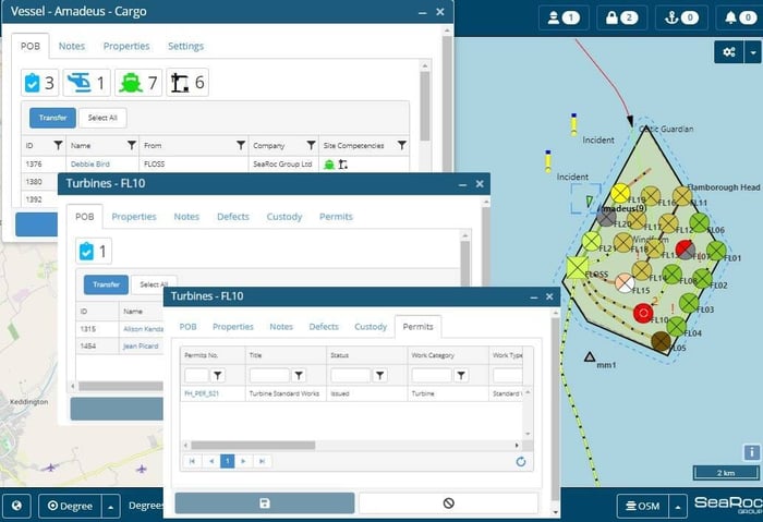SeaPlanner Marine Management System's Operations module provides a centralized information hub for all integrated site activities.