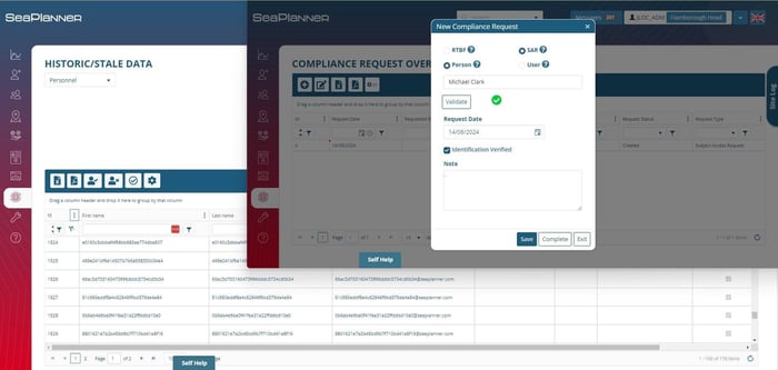 SeaPlanner Marine Management System's GDPR tools ensure compliance for personal data of personnel.