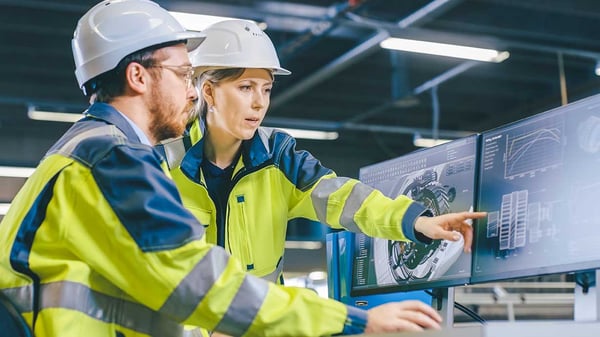 Engineers Viewing Engineering Documents with EDMS Software