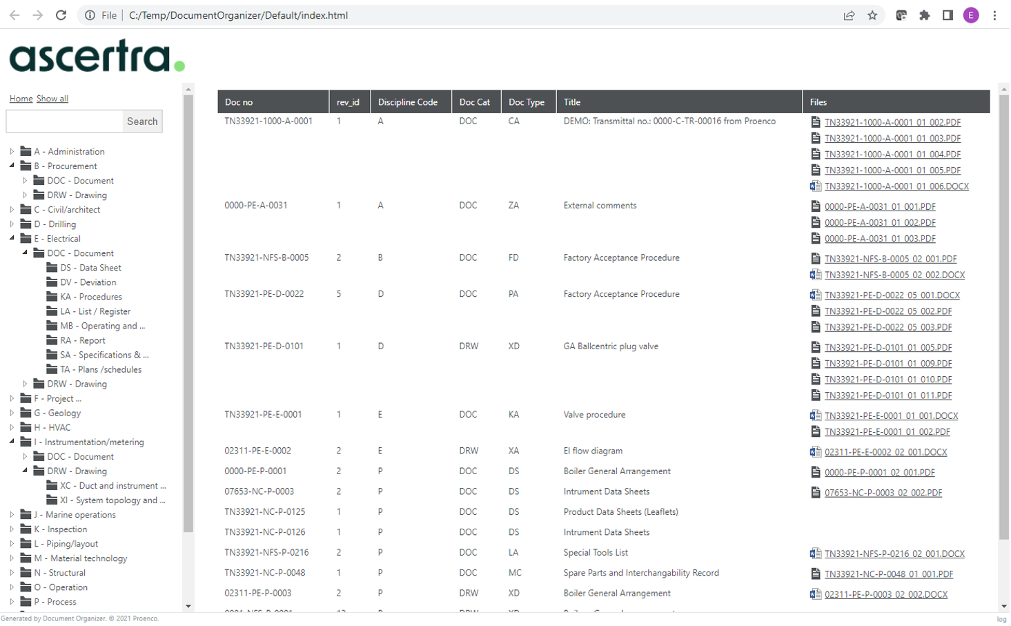 Document Organizer Screenshot - Proarc