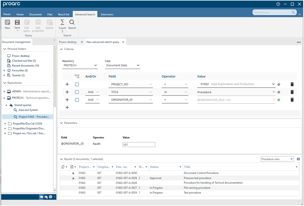 Proarc Advanced Search