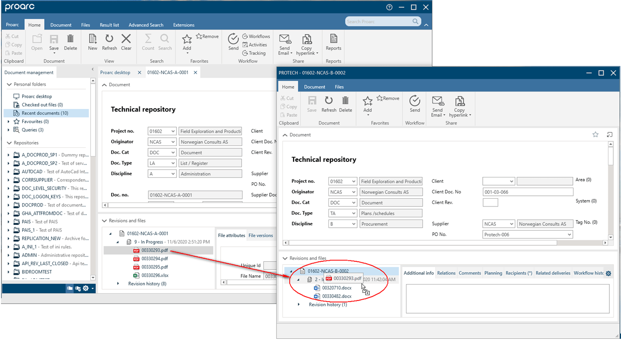 Proarc 7.2 Undock or Dock Document Profiles