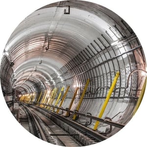 Underground rail tunnel as part of complex transit project