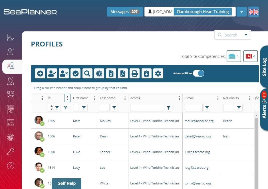 SeaPlanner Marine Management System's Personnel portal helps project teams access personal data, certification, and critical information of their personnel on site.