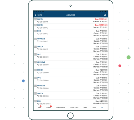 Proarc Mobile - Activities Screen