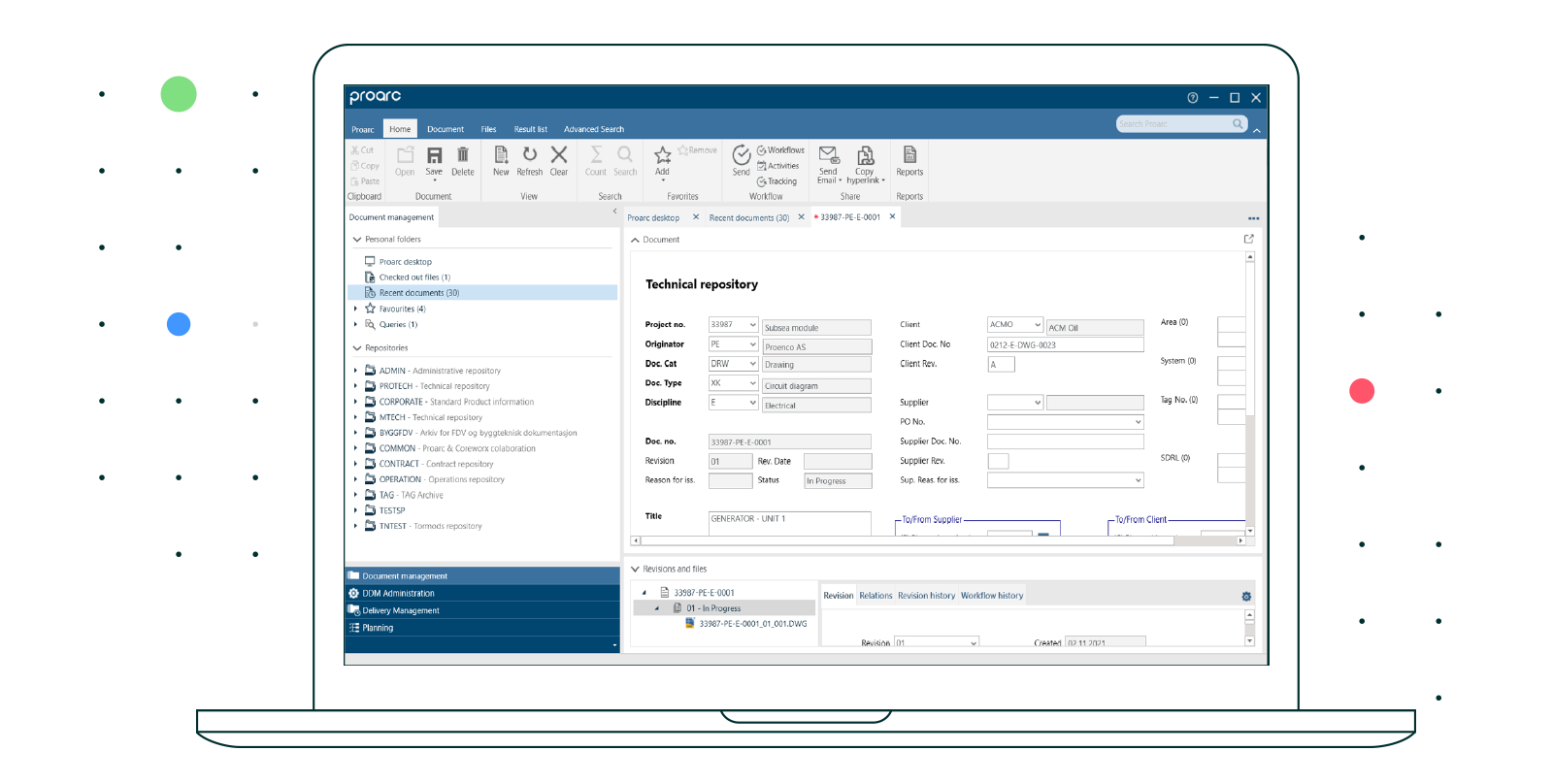 Proarc-Engineering-Document-Management-Software-Dashboard-Document-Metadata-AutoCAD