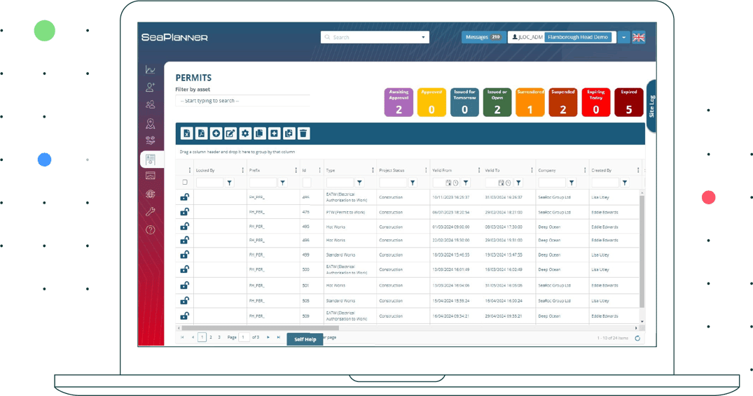 SeaPlanner Offshore Management Dashboard