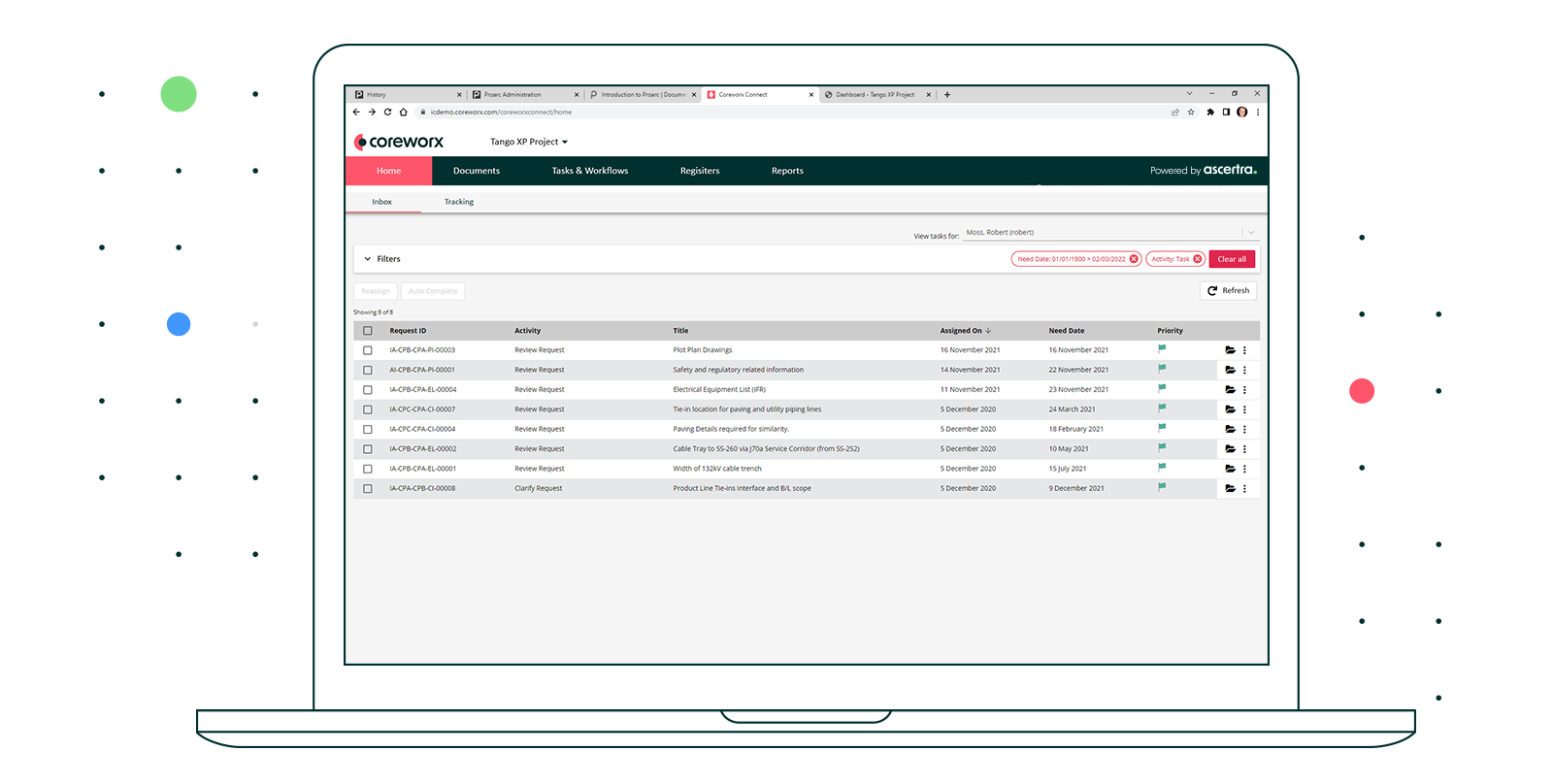 Coreworx Interface Management Software Inbox