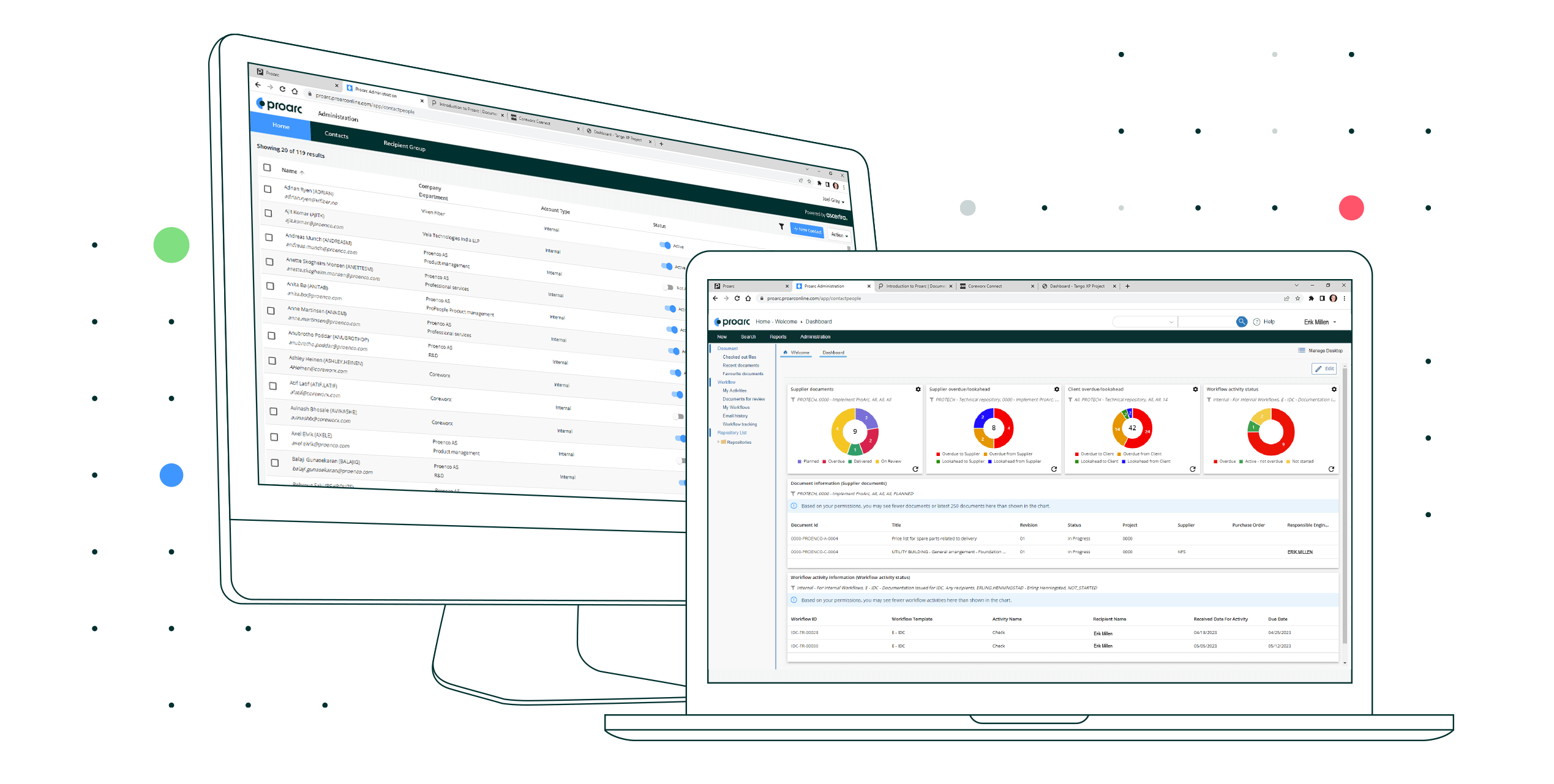 Proarc Engineering Document Management-Software Two Devices